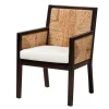 Kirkland's Home Abaca And Mahogany Dining Chair With Arms- Dining Chairs