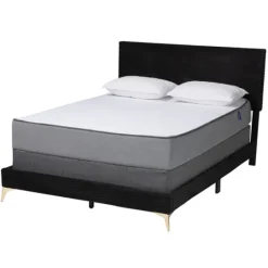Kirkland's Home Abba Velvet Ribbed Queen Bed Frame- Beds & Headboards