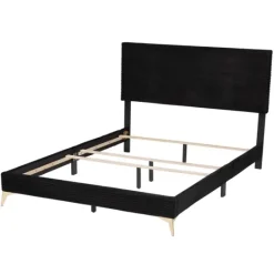 Kirkland's Home Abba Velvet Ribbed Queen Bed Frame- Beds & Headboards