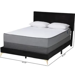 Kirkland's Home Abba Velvet Ribbed Queen Bed Frame- Beds & Headboards
