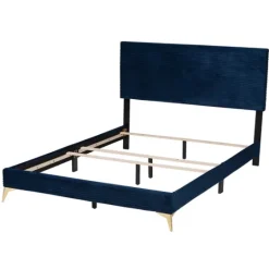 Kirkland's Home Abba Velvet Ribbed Queen Bed Frame- Beds & Headboards