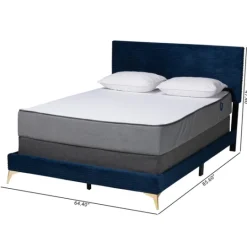 Kirkland's Home Abba Velvet Ribbed Queen Bed Frame- Beds & Headboards
