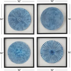 Kirkland's Home Abstract Coastal 4-Pc. Framed Print Set- Wall Plaques