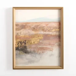 Kirkland's Home Abstract Desert With Gold Foil Framed Art Print- Framed Art