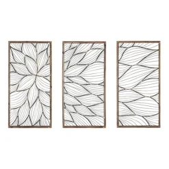 Kirkland's Home Abstract Floral Panel Plaques, Set Of 3- Wall Plaques