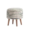 Kirkland's Home Abstract Lines Wood Ottoman Stool- Benches & Ottomans