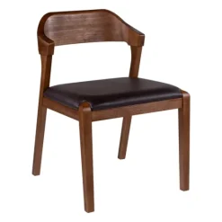 Kirkland's Home Acacia Wood And Faux Leather Dining Chair- Dining Chairs