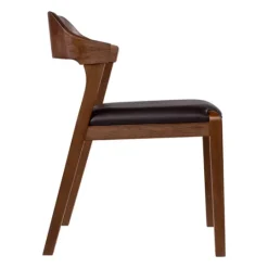 Kirkland's Home Acacia Wood And Faux Leather Dining Chair- Dining Chairs