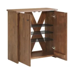 Kirkland's Home Acacia Wood X Back Storage Shoe Cubbie- Entryway Furniture