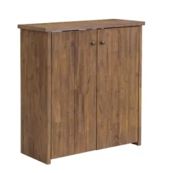 Kirkland's Home Acacia Wood X Back Storage Shoe Cubbie- Entryway Furniture