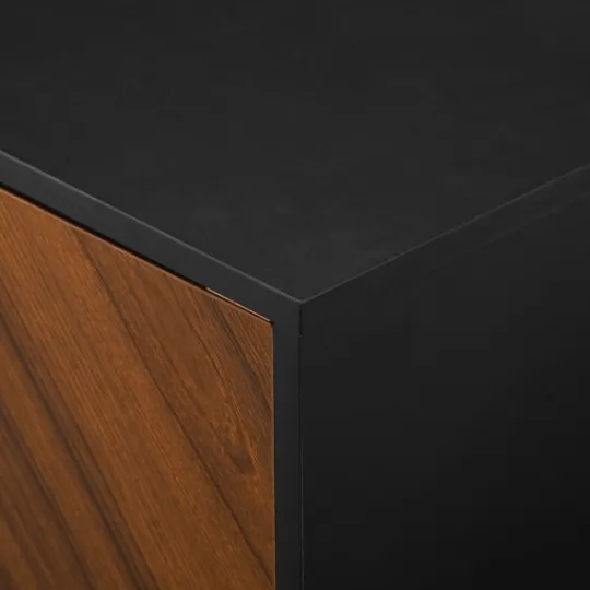 Kirkland's Home Acorn And Black Chevron Door Tv Stand- Tv Stands & Media Consoles