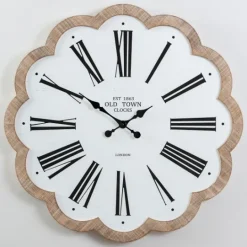 Kirkland's Home Adelyn Scalloped Edge Wood Clock- Clocks