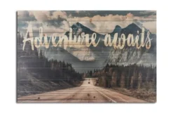 Kirkland's Home Adventure Awaits Wood Art Print- Wall Quotes & Signs