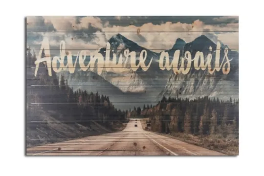 Kirkland's Home Adventure Awaits Wood Art Print- Wall Quotes & Signs