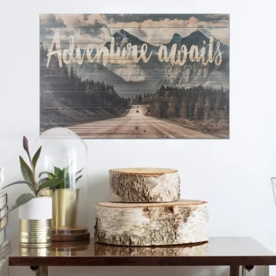 Kirkland's Home Adventure Awaits Wood Art Print- Wall Quotes & Signs
