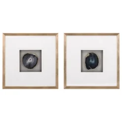 Kirkland's Home Agate Shadowbox Framed Wall Plaques, Set Of 2- Wall Plaques