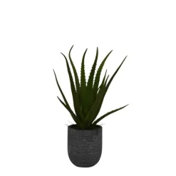 Kirkland's Home Agave Arrangement In Gray Decorative Pot- Arrangements & Greenery