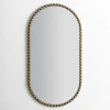 Kirkland's Home Aged Gold Beaded Frame Metal Wall Mirror- Decorative Mirrors