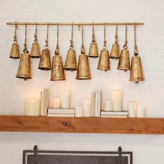 Kirkland's Home Aged Triangle Bells Wall Plaque- Decorative Accents