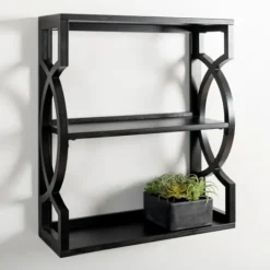 Kirkland's Home Agnes Black 3-Tier Wall Shelf- Shelves