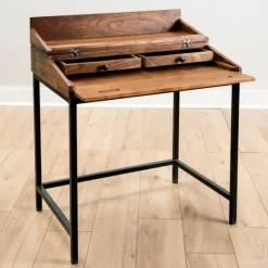 Kirkland's Home Aiden Acacia Wood Writing Desk- Office Furniture