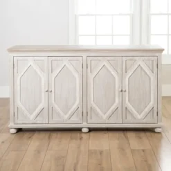 Kirkland's Home Alana Washed 4-Door Cabinet- Cabinets & Sideboards