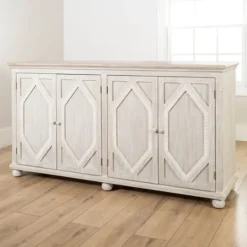 Kirkland's Home Alana Washed 4-Door Cabinet- Cabinets & Sideboards