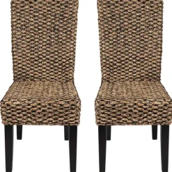 Kirkland's Home Alana Water Hyacinth Parson Chairs, Set Of 2- Dining Chairs