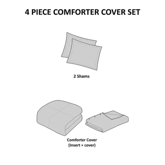 Kirkland's Home Alaya 4-Pc. Full/Queen Waffle Duvet Set- Duvets
