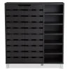 Kirkland's Home Aldrich Black Slatted Shoe Storage Cabinet- Entryway Furniture