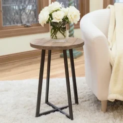 Kirkland's Home Allie Natural Wood And Metal Accent Table- Accent & End Tables