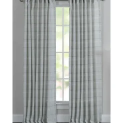 Kirkland's Home Aloe Plaid Pleated Single Curtain Panel, 84 In.- Curtains & Drapes