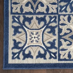 Kirkland's Home Aloha Blue Geometric Indoor/Outdoor Area Rug, 9X12- Outdoor Rugs