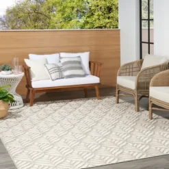 Kirkland's Home Aloha Ivory Botanical Indoor/Outdoor Area Rug, 3X5- Outdoor Rugs