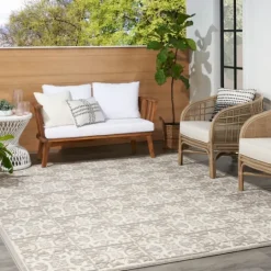 Kirkland's Home Aloha Ivory Geometric Indoor/Outdoor Area Rug, 3X5- Outdoor Rugs