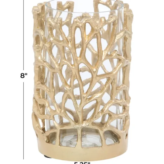 Kirkland's Home Aluminum Coral Hurricane, 8 In.- Candle Holders