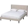 Kirkland's Home Amala Beige Button Tufted Queen Bed Frame- Beds & Headboards