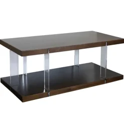 Kirkland's Home Amari Chestnut Acrylic Coffee Table- Coffee Tables