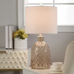 Kirkland's Home Amber Tinted Glass Jar Table Lamp- Table Lamps