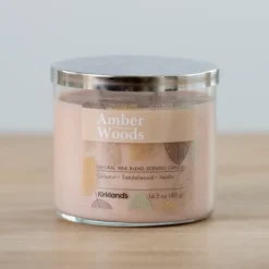 Kirkland's Home Amber Woods Triple Wick Jar Candle- Candles