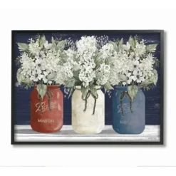 Kirkland's Home Americana Floral Bouquets Framed Art Print- Framed Art