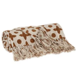 Kirkland's Home And Beige Patterned Fringe Throw- Blankets & Throws