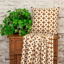 Kirkland's Home And Beige Patterned Fringe Throw- Blankets & Throws