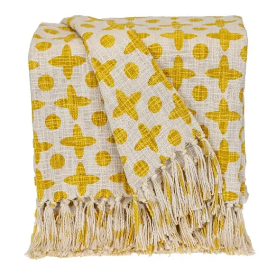Kirkland's Home And Beige Patterned Fringe Throw- Blankets & Throws