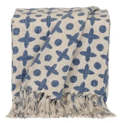 Kirkland's Home And Beige Patterned Fringe Throw- Blankets & Throws