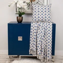 Kirkland's Home And Beige Patterned Fringe Throw- Blankets & Throws