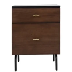 Kirkland's Home And Black 2-Drawer Nightstand- Nightstands