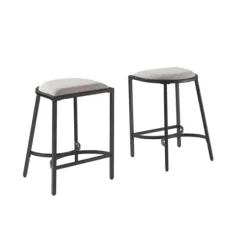 Kirkland's Home And Black Metal Counter Stools, Set Of 2- Bar Stools & Counter Height Stools