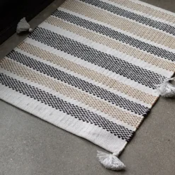 Kirkland's Home And Black Stripe With Tassel Outdoor Area Rug- Outdoor Rugs