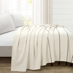 Kirkland's Home And Black Striped King Coverlet- Bedspreads & Coverlets
